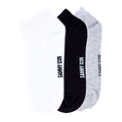 Комплект однотонных носков Sammy Icon Ankle Solid - 3 Pair Set - White/Black/Grey в Интимиссими