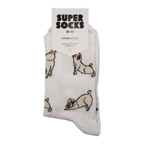 Носки унисекс Super Socks Pugs белые 40-46 в Интимиссими